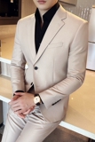 秋冬韩版修身小西装外套两扣时尚休闲西服杏色A445-XZ3611B-P125，男装西服，电商A445