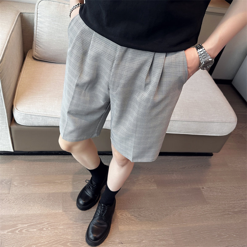 夏季男士宽松五分裤青春潮流休闲格子直筒短裤A445-DK051-P65,男装牛仔裤,电商A445