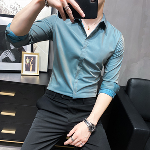 自拍风韩版修身长袖衬衫 时尚帅气衬衫 精品衬衣A445-CS108-P50图片
