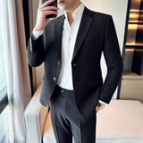 秋冬韩版修身小西装外套两扣时尚休闲西服藏青A445-XZ3611B-P125，男装西服，电商A445