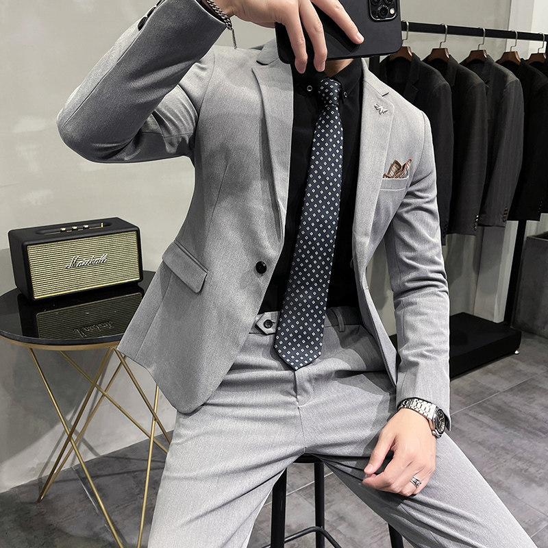 长期做不断货#大码不加价韩版小西装高品质西服两件套LJT70-P180,男装西服套装,电商A445