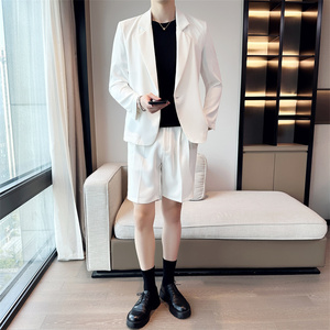 时尚休闲纯色西服套装 宽松版西装短裤套装 A445-TZ103-P200图片