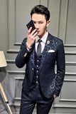 长期做不断货#韩版休闲小西装提花西服套装三件套SJT197-P275，男装西服套装，电商A445