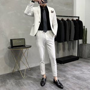 韩版纯色小西装 西服套装 夜店发型师结婚礼服两件套 LJT009-P210图片
