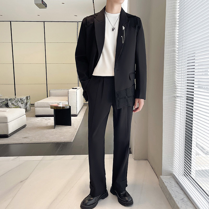 秋季时尚休闲轻熟风西装宽松版西服套装  A445-DK50套装-P220图片