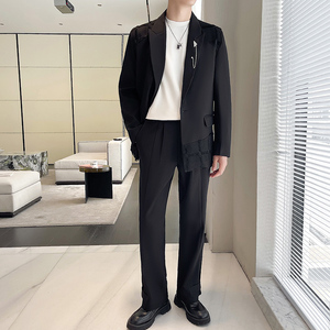 秋季时尚休闲轻熟风西装宽松版西服套装  A445-DK50套装-P220图片