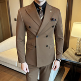 春秋韩版修身小西装外套双排扣珠边时尚休闲西服A445-XZ9006-P130，男装西服，电商A445