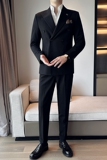 新款七色枪驳领高端西装双排扣西服套装两件套A445-LJT9003-P200，男装西服套装，电商A445