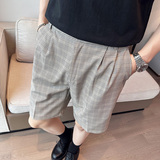夏季男士宽松五分裤潮流休闲格子西裤直筒短裤A445-DK051-P65，男装牛仔裤，电商A445