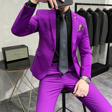 韩版修身小西装西服套装两件套长期做不断货白色LJT009-P210，男装西服套装，电商A445