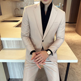 秋冬韩版修身小西装外套一扣时尚休闲西服藏青A445-XZ3611A-P125，男装西服，电商A445