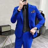 新款十个颜色韩版休闲小西装西服套装两件套A445-LJT09-P210，男装西服套装，电商A445