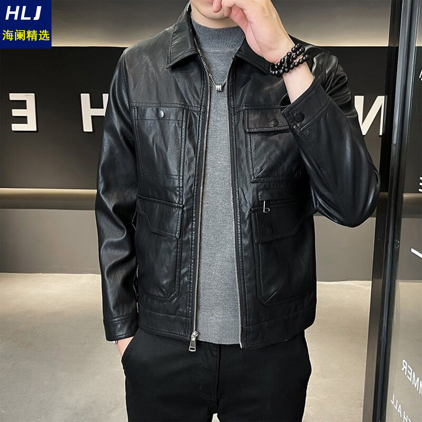 外套男皮衣2026新款今年流行爆款夹克机车服冬季软潮流休闲百搭