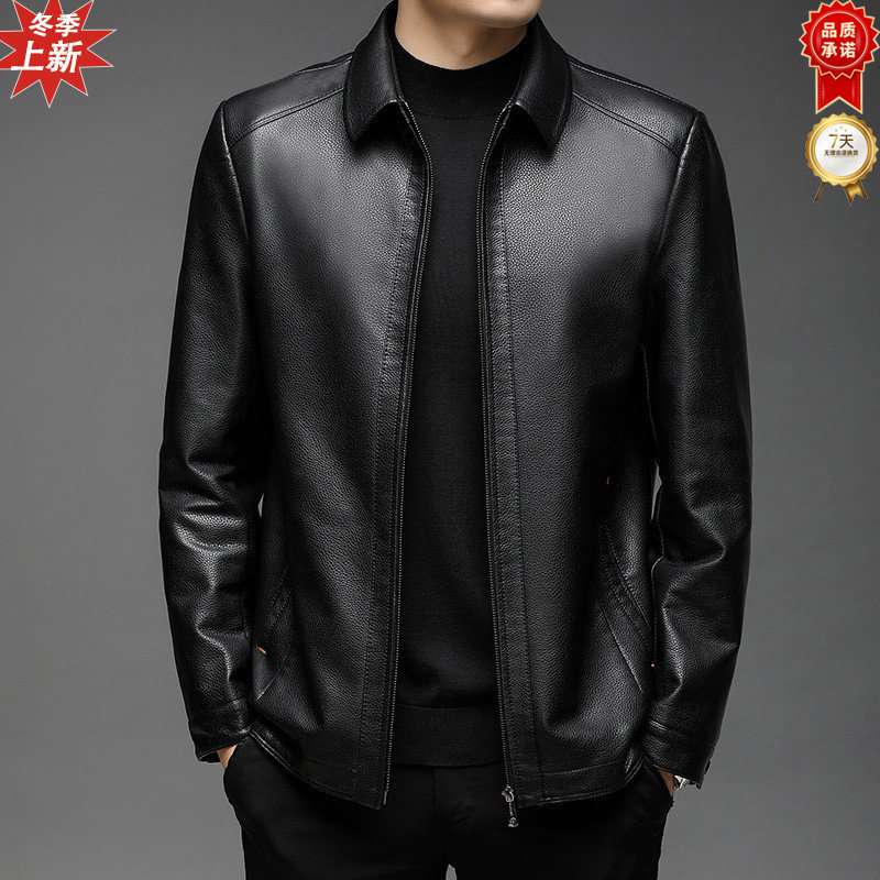 皮衣2025新款今年流行爆款夹克外套男机车服冬季青年翻领加绒休闲