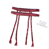 欧美吊袜带性感长筒袜扣配件皮筋弹力吊袜夹长带子火辣诱惑袜夹女