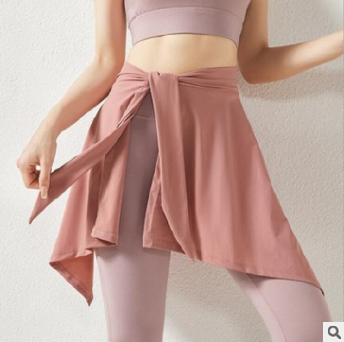 lulu遮臀裤女网红健身披风宽松显瘦运动围臀大码瑜伽服跑步半身裙