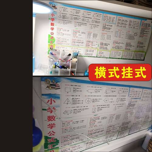 1-6年级挂墙小学公式大全墙贴挂图画启蒙学习小学生叠词挂图数学