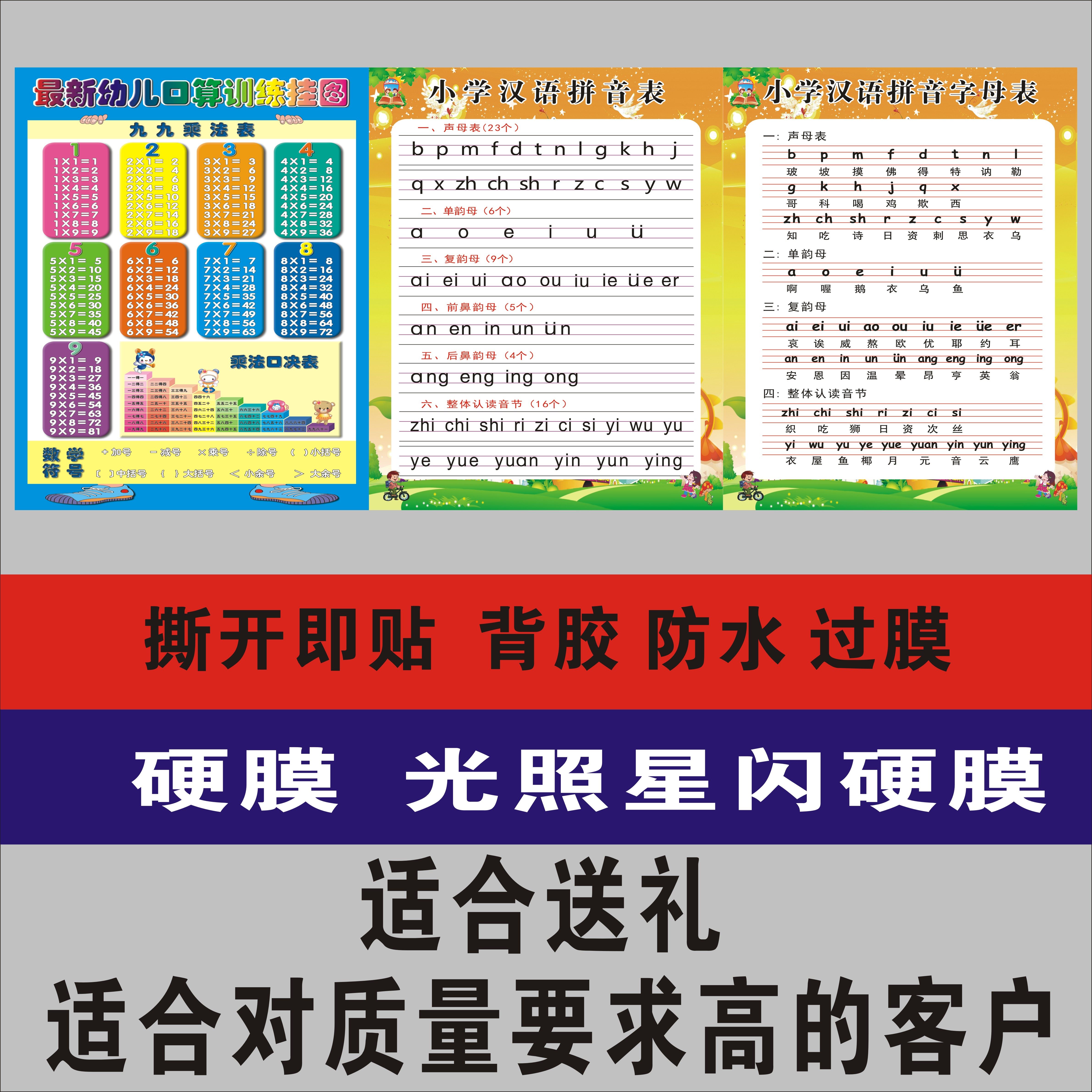 汉语拼音字母表挂图墙贴幼小衔接一年级声母韵母训练儿童学习神器