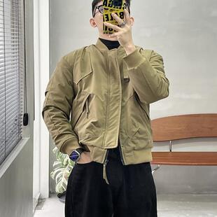 冬季新品设计感羊羔绒加厚工装夹克上衣社会青年小伙外套男