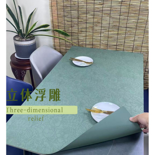 浮雕复古皮革餐桌垫茶桌垫茶几垫桌子垫桌面盖布桌布防水防滑定制