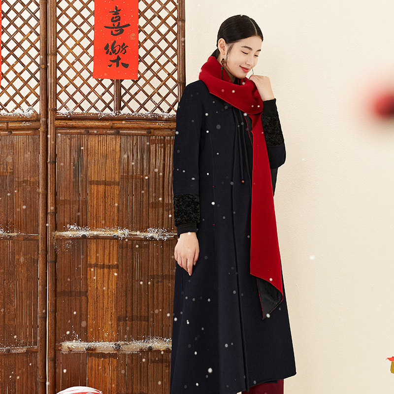 【闪购价】生姜 冬季羊羔毛不规则下摆复古呢大衣外套11943105A,女装/女士精品,毛呢外套,淘宝优惠券,粉丝福利购,淘宝优惠卷