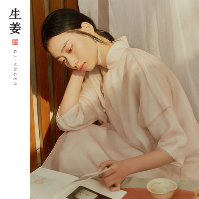 生姜新中式原创汉服连衣裙