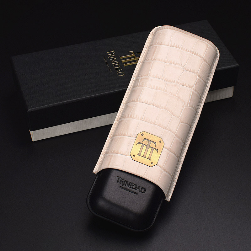 trinidad 3t原装进口雪茄套 2支装头层真牛皮套便携盒