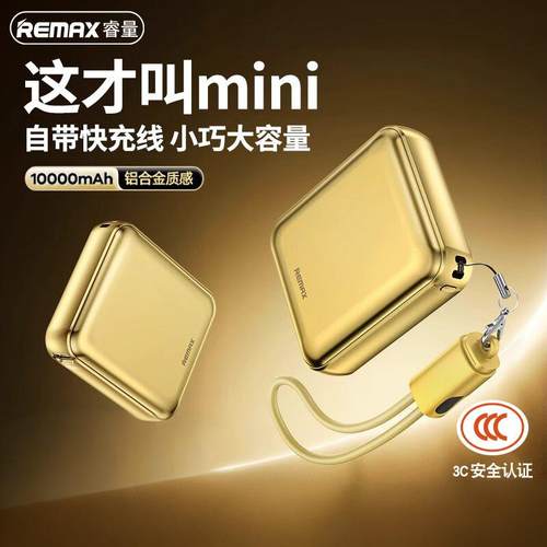 口袋迷你充电宝自带挂绳快充线