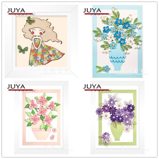 俊雅第二季衍纸线稿图300g厚型底卡提供配套衍纸可选蓝粉紫色花束