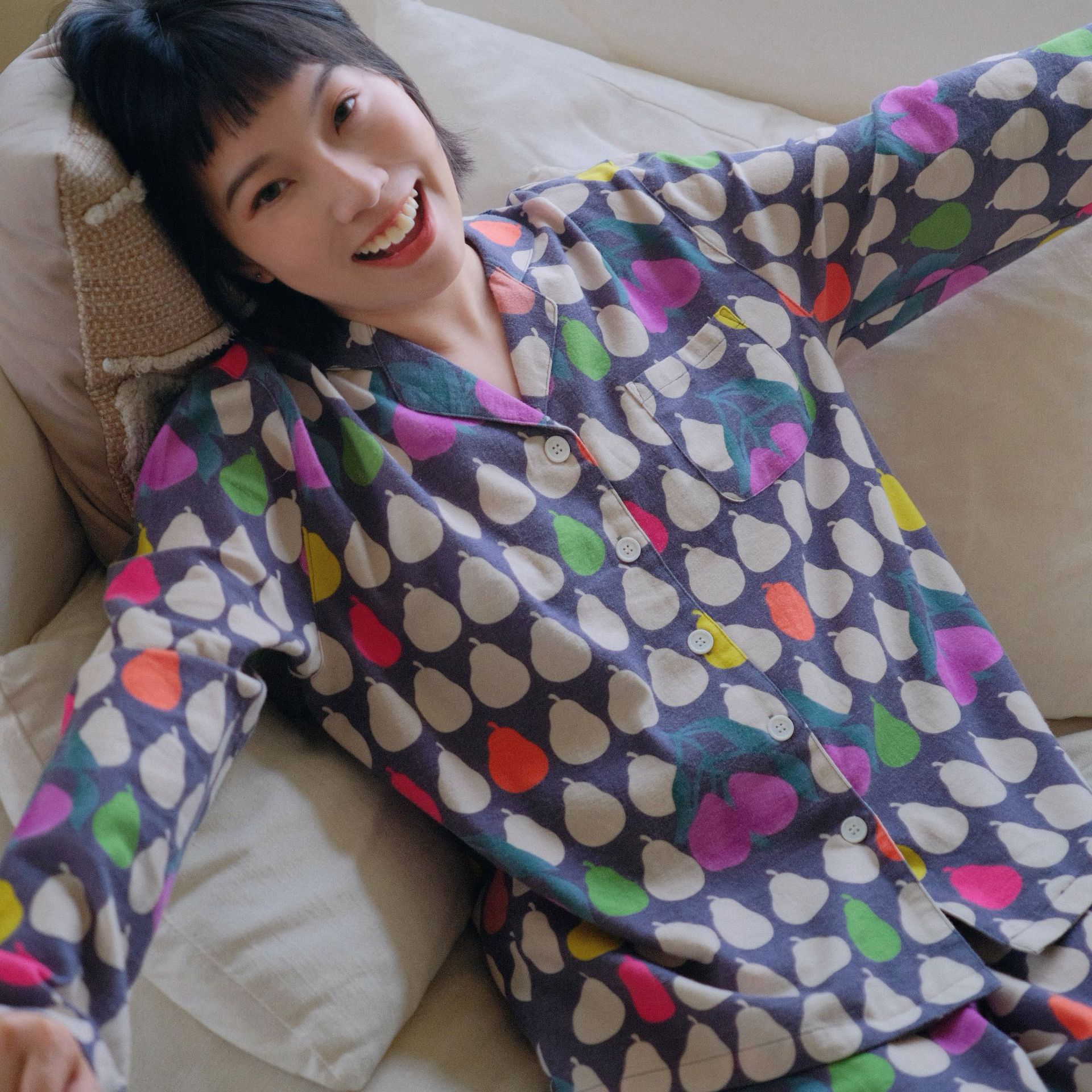 高级感纯棉睡衣秋冬款女全棉磨毛家居服长袖休闲套装柔软法兰绒