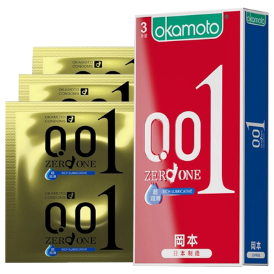 0.01薄】冈本避孕套001超润滑超薄裸入安全套003男用正品旗舰店QZ