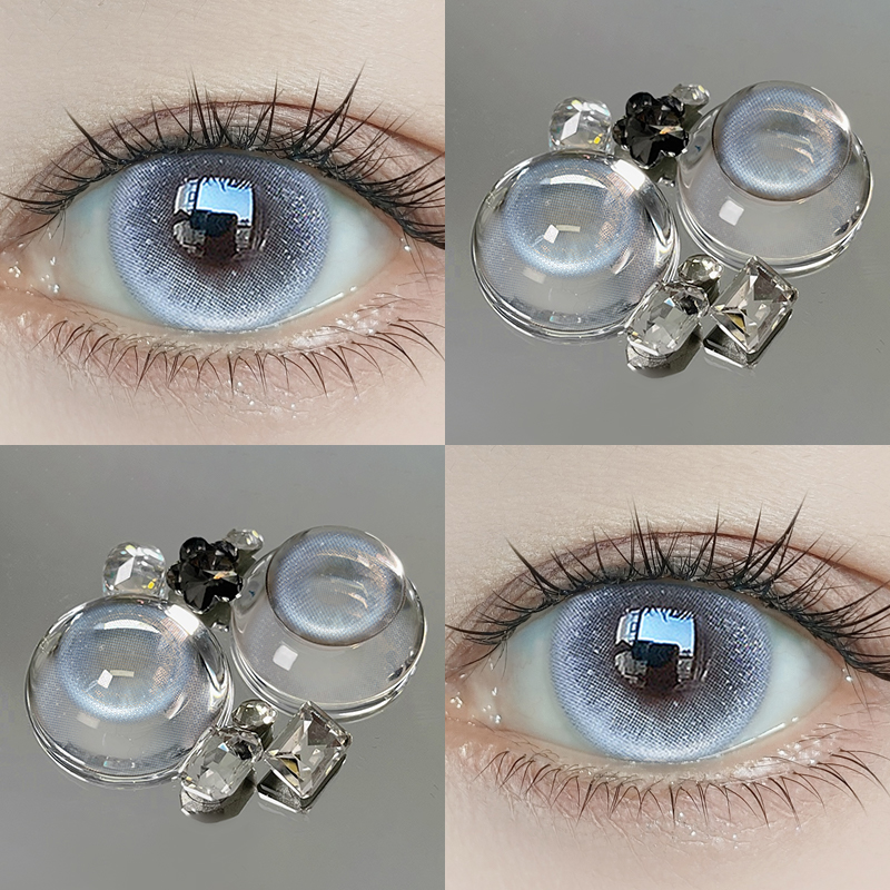 蓝色美瞳日抛10片小直径日常显白彩色隐形眼镜正品官方旗舰店1XX