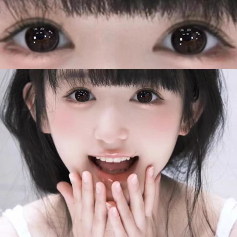 纯欲战神黑美瞳隐形眼镜半年抛黑色带度数一年正品官方旗舰店1WX