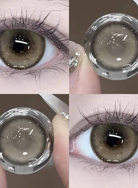 棕咖色美瞳半年抛大小直径三明治自然隐形眼镜官方正品旗舰店7xx