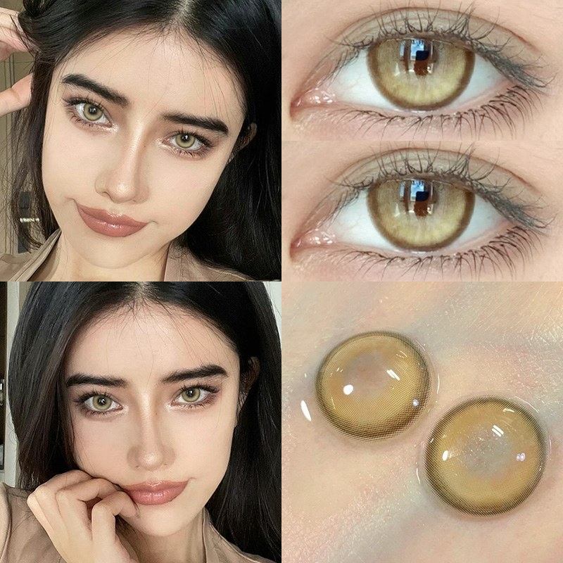 杏仁棕美瞳半年抛大直径混血cos棕色款彩色隐形眼镜QF官网正装TN