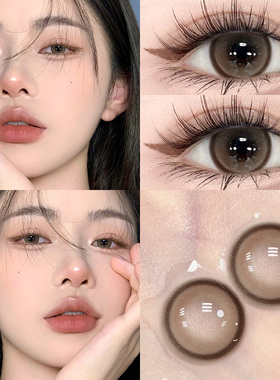 琥珀透棕美瞳日抛10片大小直径含水量38次抛正品官网WF隐形眼镜TN