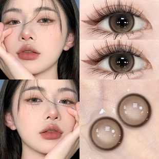 琥珀透棕美瞳日抛10片大小直径含水量38次抛正品官网WF隐形眼镜TN