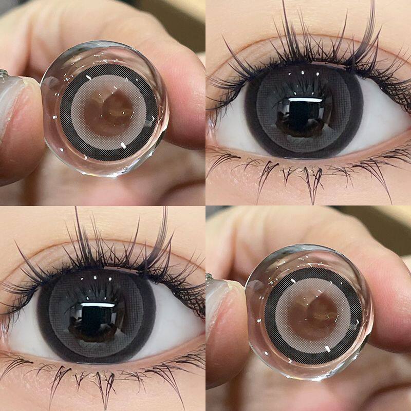 [送盒子+护理液】妙眸棒棒糖灰色美瞳年抛新款狗狗眼大直径14.5zy图片
