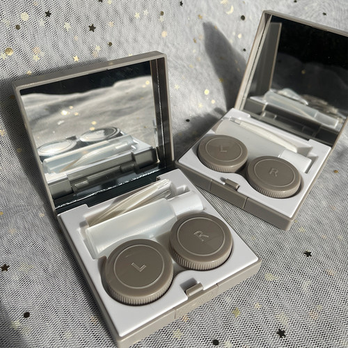 纯色便携隐形眼镜盒小巧可爱ins少女心简约个性伴侣盒美瞳盒子zy