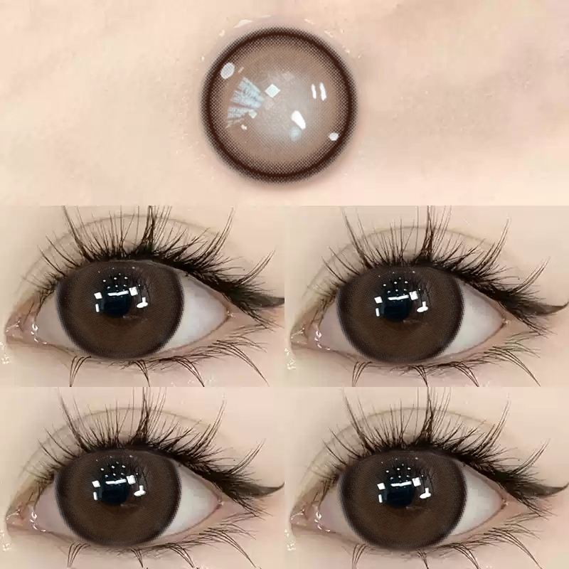 奶甜咖美瞳半年抛咖色伪素颜自然近视隐形眼镜旗舰店QF官方正品TN