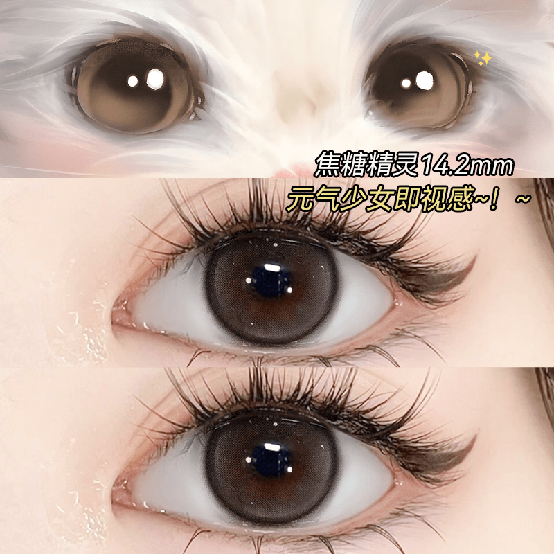 棕色日抛10片素颜自然款学生党大小直径美瞳官方正品隐形眼镜0xx