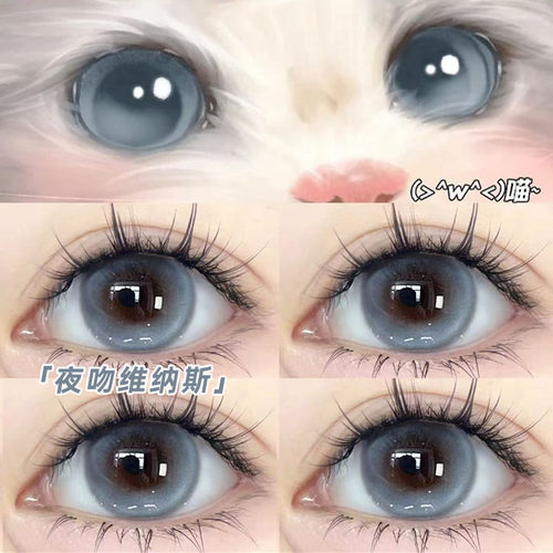 蓝色美瞳日抛10片大小直径通透感三明治工艺自然彩色隐形眼镜5XX