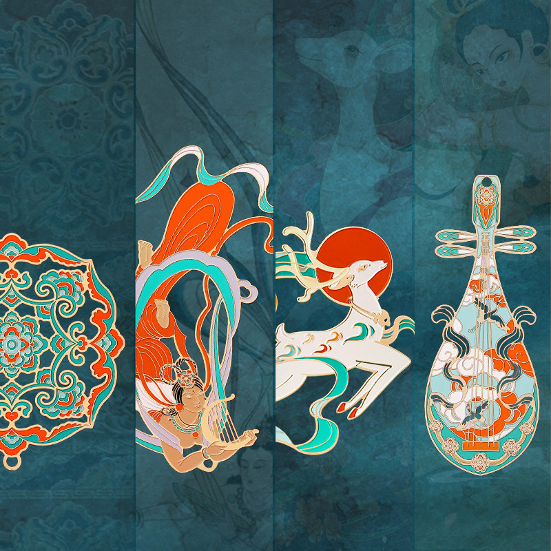 博物馆文创敦煌古典中国风创意金属书签故宫风产品学生定制礼盒精美送老师纪念品礼物实用订制刻字古风小礼品