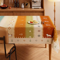The 2026 new style of home tablecloth with a retro and high-end wooden feel is waterproof, oil-proof, and can be wiped without washing. It is rectangular thumbnail 3