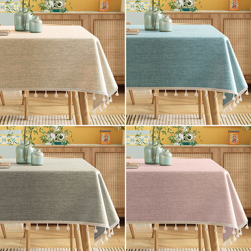 ins风棉麻桌布布防水防油免洗