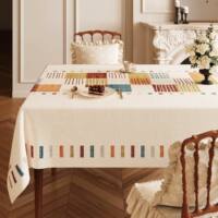 The 2026 new style of home tablecloth with a retro and high-end wooden feel is waterproof, oil-proof, and can be wiped without washing. It is rectangular thumbnail 4