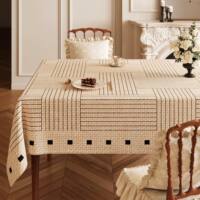 The 2026 new style of home tablecloth with a retro and high-end wooden feel is waterproof, oil-proof, and can be wiped without washing. It is rectangular thumbnail 6