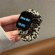 适用applewacthS10表带苹果手表s9代表带iWatchs8豹纹女款 42mm创意Ultra个性 S765夏天透气新款 SE2大肠发圈46