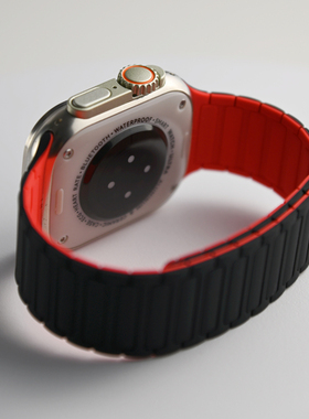 适用苹果S9手表iwatch8表带applewatch9装甲S8磁吸S7硅胶夏天Ultra男SE新款运动7女S6创意iphonewatch高级