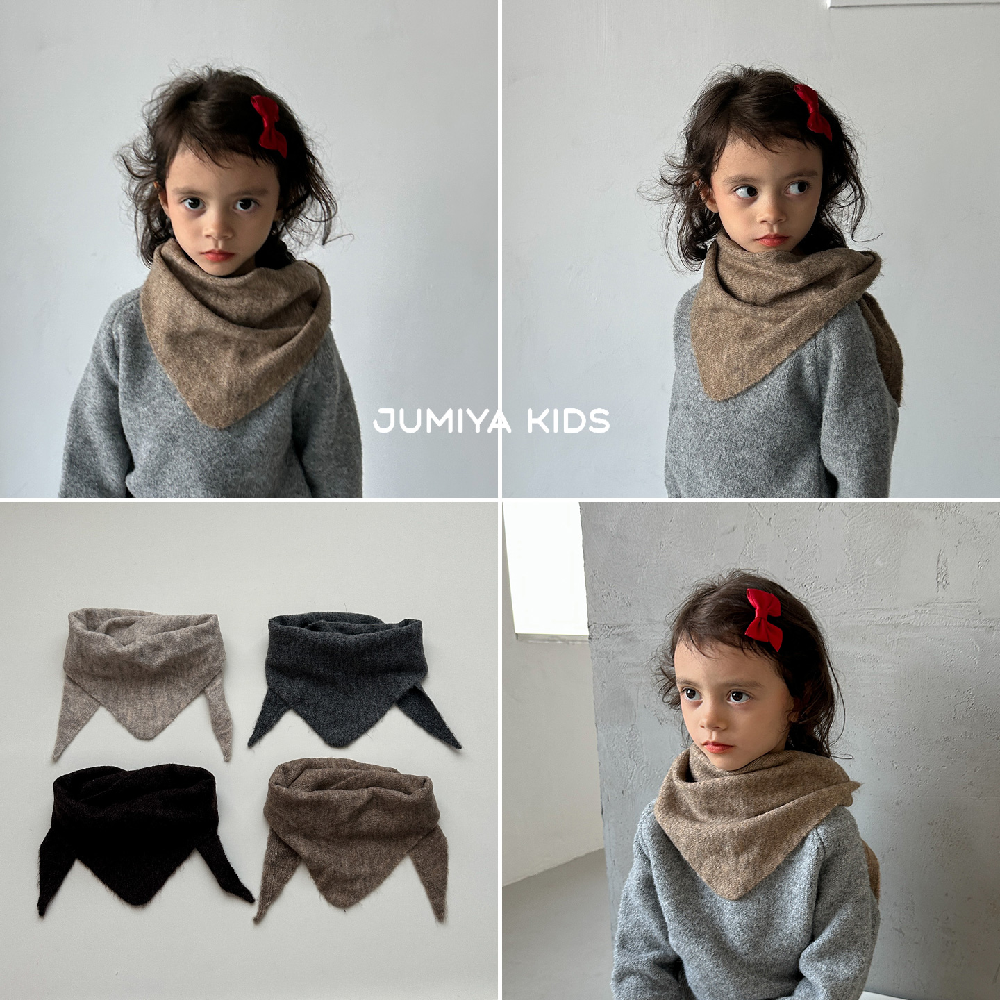 柔软婴儿宝宝三角巾秋冬季洋气纯色1岁围巾儿童冬天保暖防风围脖